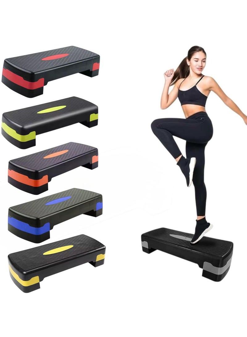 سبورت كيو منصة ستيب من سبورت كيو، منصة ايروبيك اصلية لصالة الالعاب الرياضية المنزلية مع رافعات قابلة للتعديل (متعدد الالوان) - Image 1